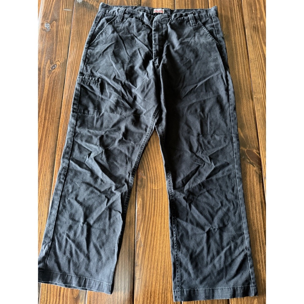 Craftsman Pants Mens W38x30L Black Canvas Carpenter Workwear Utility Relaxed Fit